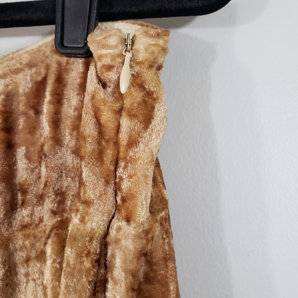 MARCIANO brown velvet A-line ombre long full skirt - Picture 6 of 7